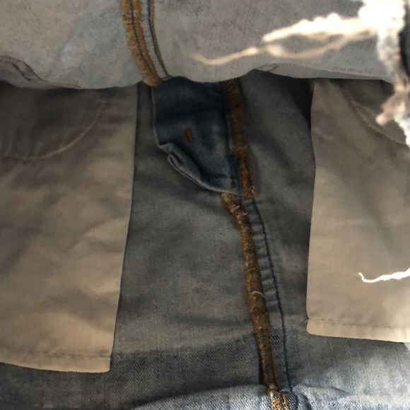 Crazy 8 distressed /fringe light denim jean skirt - Picture 4 of 4